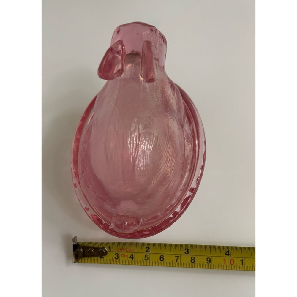 Vintage Pink Glass Candy Dish with Lid - Picture 4 of 7